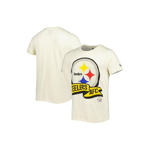 New Era Mens Cream Pittsburgh Steelers Sideline Chrome T-shirt