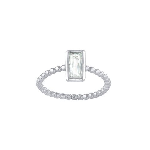 Giani Bernini Emerald Cut Cubic Zirconia (1.47 ct. t. w.) Solitaire Ring in Sterling Silver