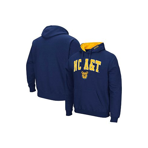 Colosseum Mens Navy North Carolina A&T Aggies Arch & Logo Pullover Hoodie