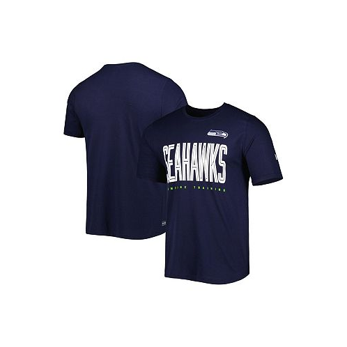 New Era Mens College Navy Seattle Seahawks Combine Authentic Training Huddle Up T-shirt
