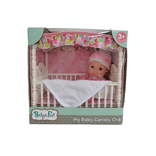 Babys First by Nemcor Canopy Crib with Toy Doll