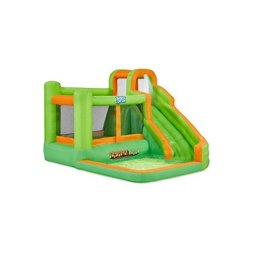 Sunny & Fun Inflatable Water Slide Blow up Pool & Bounce House - Green