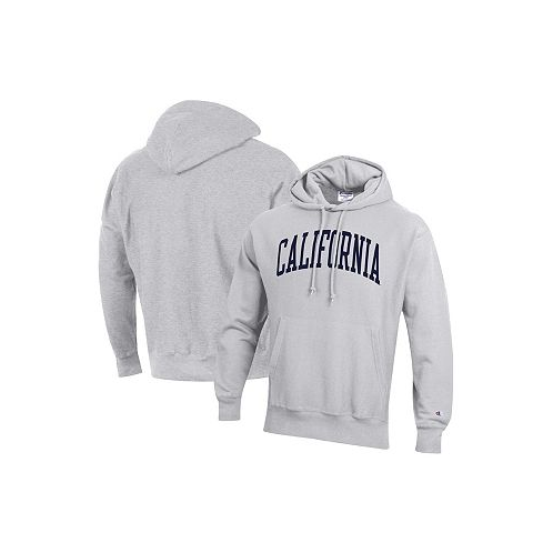 Champion Mens Heathered Gray Cal Bears Team Arch Reverse Weave Pullover Hoodie