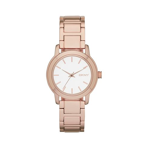 DKNY Womens Tompkins Three-Hand Rose Gold-Tone Watch 32mm