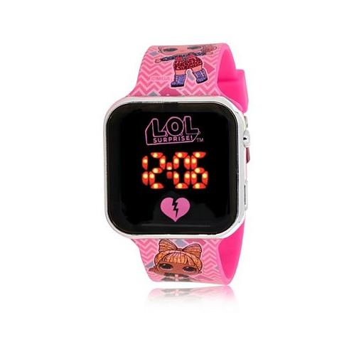 MGA Entertainment Childrens Laugh out Loud Light Emitting Diode Pink Silicone Strap Watch 32mm