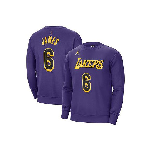 Jordan Mens LeBron James Purple Los Angeles Lakers Statement Name and Number Pullover Sweatshirt
