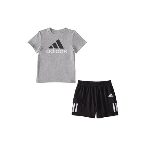 Adidas Baby Boys T Shirt and French Terry Cargo Shorts 2 Piece Set