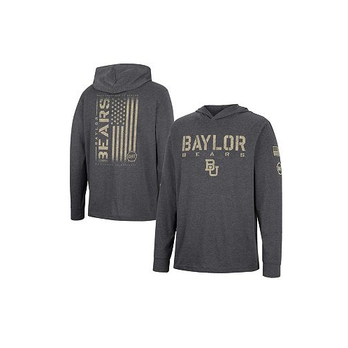 Colosseum Mens Charcoal Baylor Bears Team OHT Military-Inspired Appreciation Hoodie Long Sleeve T-shirt