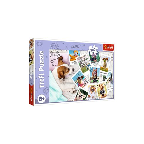Red 300 Piece Kids Puzzle- Holiday Pictures or Trefl
