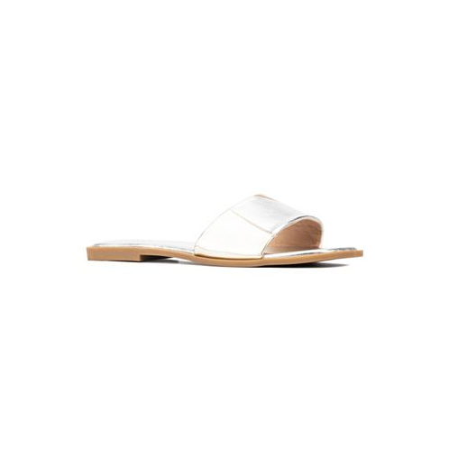 New York & Company Janice Womens One Banded Flat Slides