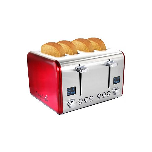 MegaChef 4 Slice Toaster in Stainless Steel with Digital Display