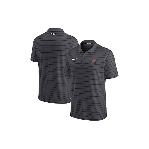 Nike Mens Anthracite Arizona Diamondbacks Authentic Collection Striped Performance Pique Polo Shirt