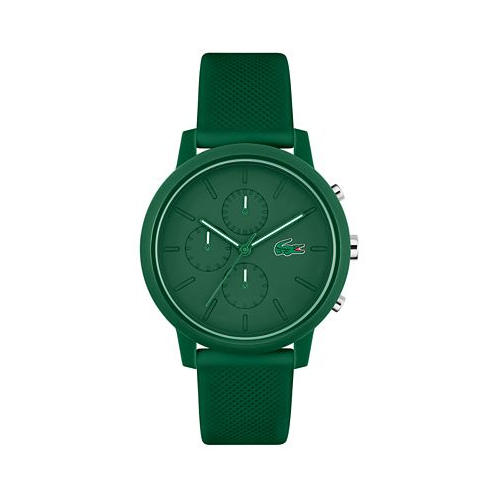 Lacoste Mens L 12.12. Chrono Green Silicone Strap Watch 43mm