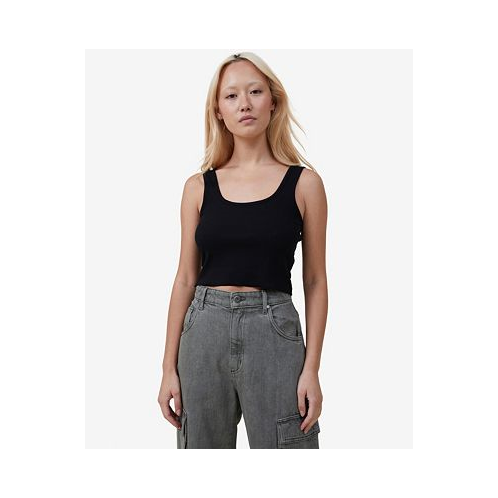 COTTON ON Womens The One Rib Crop Tank Top