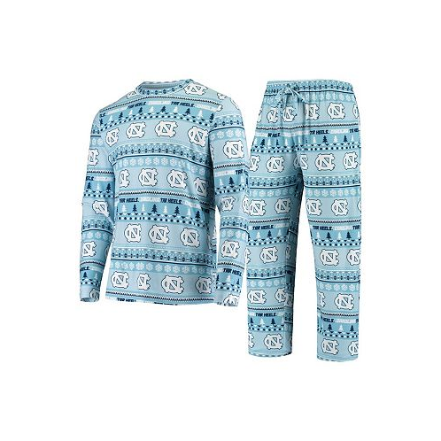 Concepts Sport Mens Carolina Blue North Carolina Tar Heels Ugly Sweater Knit Long Sleeve Top and Pant Set
