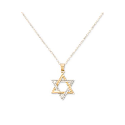 Macys Star Of David 18 Pendant Necklace in 10k Two-Tone Gold