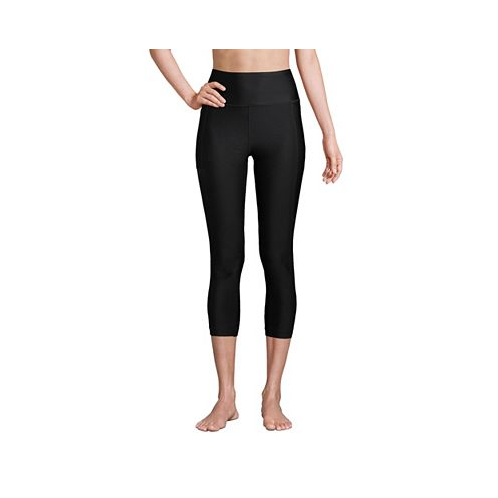 Lands End Womens High Waisted Modest Swim Leggings with UPF 50 Sun Protection