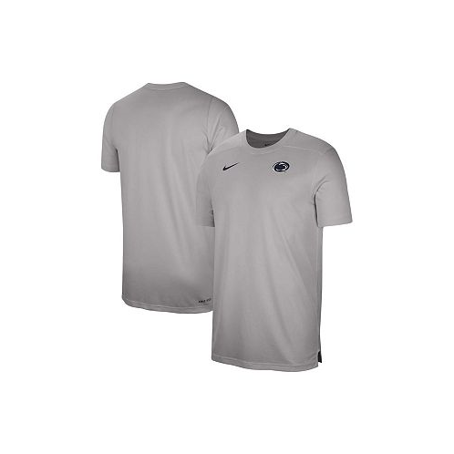 Nike Mens Heather Gray Penn State Nittany Lions Sideline Coaches Performance Top