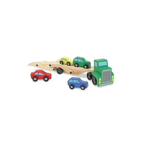 Melissa and Doug Melissa & Doug Car Carrier Truck and Cars Wooden Toy Set With 1 Truck and 4 Cars