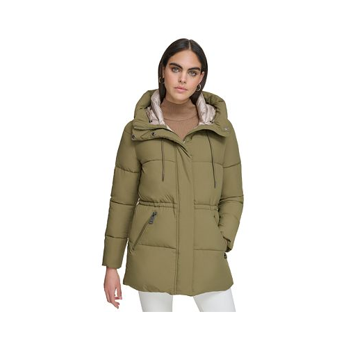 Calvin Klein Womens Hooded Anorak Puffer Coat
