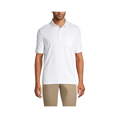 Lands End Mens Short Sleeve Cotton Supima Polo Shirt with Pocket