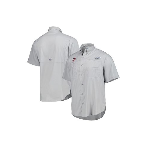 Columbia Mens Gray Texas A&M Aggies Tamiami Omni-Shade Button-Down Shirt