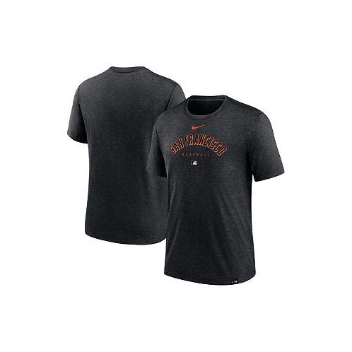 Nike Mens Heather Black San Francisco Giants Authentic Collection Early Work Tri-Blend Performance T-shirt
