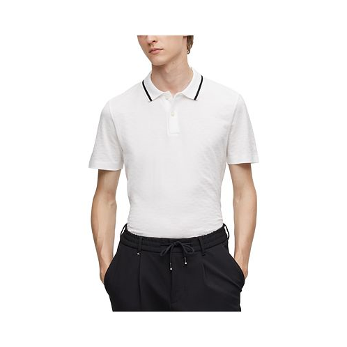 Hugo Boss Mens Monogram Jacquard Regular-Fit Polo Shirt
