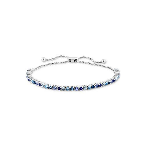 EFFY Collection EFFY Multi-Gemstone (1-1/4 ct. t.w.) & Diamond (1/10 ct. t.w.) Bolo Bracelet in 14k Rose Gold-Plated Silver (Also available in Sterling Silver)