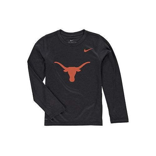 Nike Big Boys Heathered Gray Texas Longhorns Legend Logo Long Sleeve Performance T-shirt