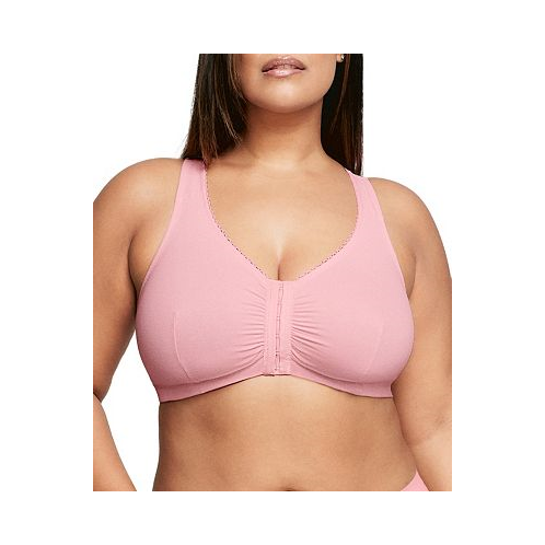 Glamorise Womens Full Figure Plus Size Complete Comfort Wirefree Cotton T-Back Bra