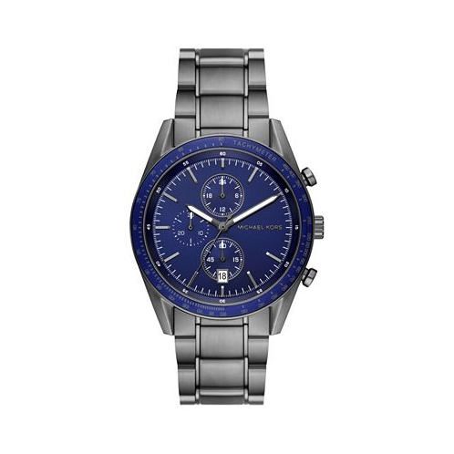 Michael Kors Mens Warren Quartz Chronograph Gunmetal-Tone Stainless Steel Watch 42mm