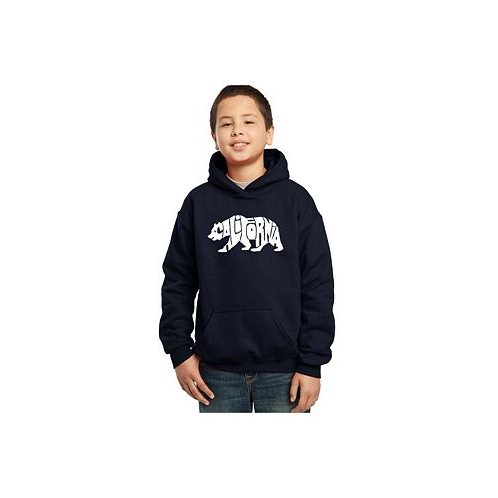 LA Pop Art Big Boys Word Art Hooded Sweatshirt - California Bear