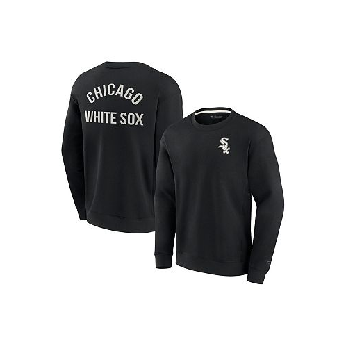 Fanatics Signature Mens and Womens Black Chicago White Sox Super Soft Pullover Crew Sweatshirt