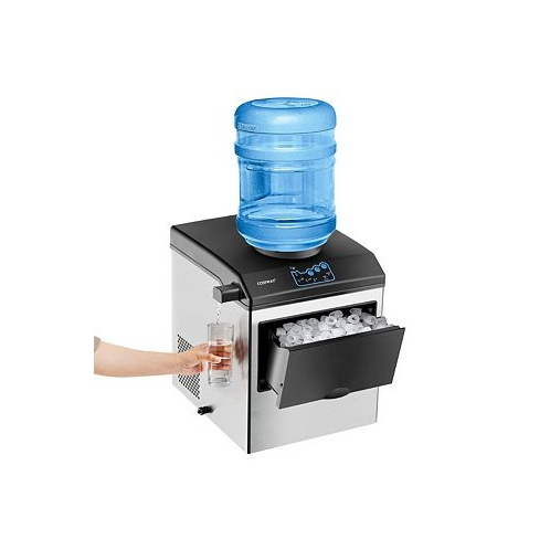 Costway 2-in-1 Stainless Steel Countertop Ice Maker Water Dispenser 48Lbs/24H w/ Scoop