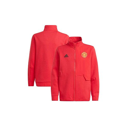 Adidas Big Boys Red Manchester United Anthem Full-Zip Jacket