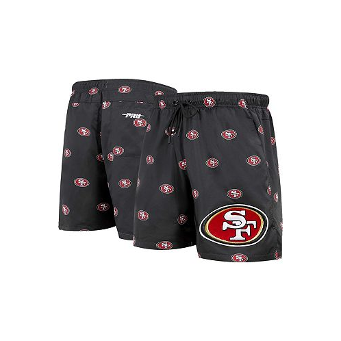 Pro Standard Mens Black San Francisco 49ers Allover Print Mini Logo Shorts