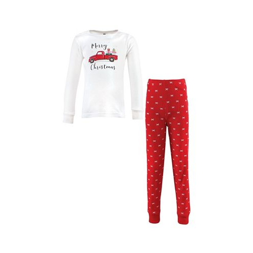 Hudson Baby Little Girls Cotton Pajama Set Red Truck Bows
