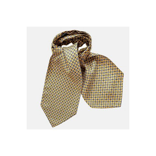 Elizabetta Mens Corbara - Silk Ascot Cravat Tie for Men - Yellow