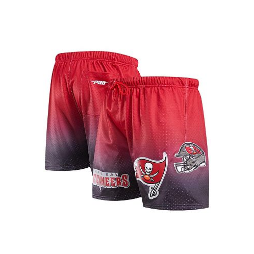 Pro Standard Mens Black Red Tampa Bay Buccaneers Ombre Mesh Shorts