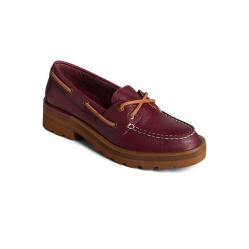 Sperry Womens Chunky Faux Leather Boat Shoes