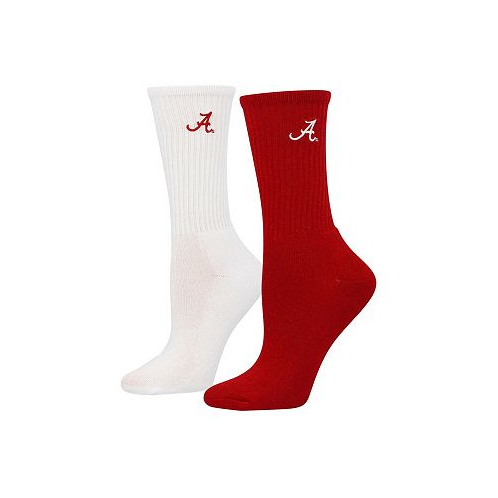 ZooZatz Womens Crimson White Alabama Crimson Tide 2-Pack Quarter-Length Socks