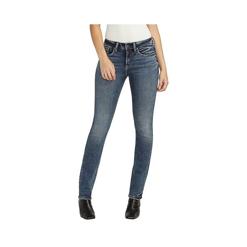 Silver Jeans Co. Womens Suki Mid Rise Straight Leg Jeans