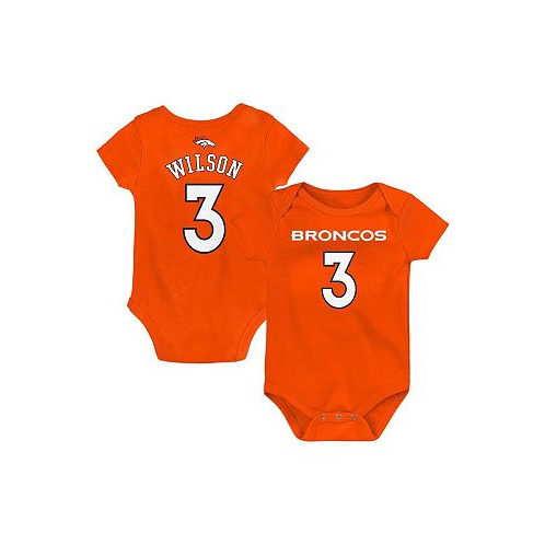 Outerstuff Newborn and Infant Boys and Girls Russell Wilson Orange Denver Broncos Mainliner Player Name and Number Bodysuit