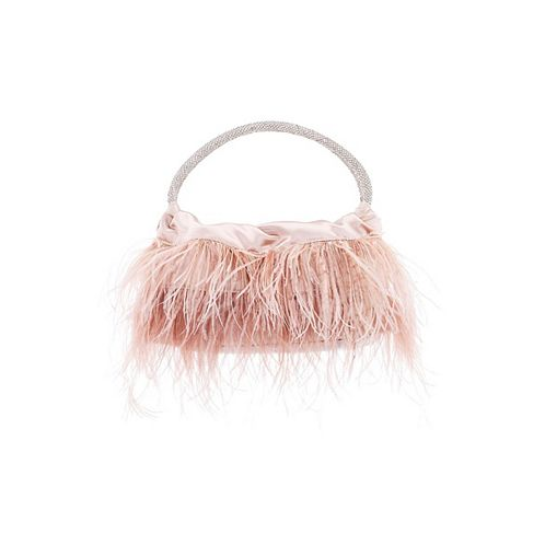 Nina Crystal Handle Feather Pouch