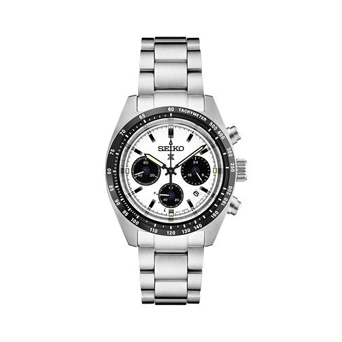 Seiko Mens Chronograph Prospex Speedtimer Solar Stainless Steel Bracelet Watch 39mm