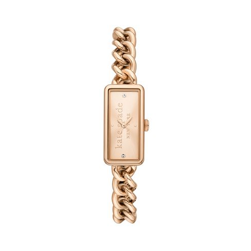 Kate spade new york Womens Rosedale Quartz Three Hand Rose Gold-Tone Stainless Steel Watch 16mm