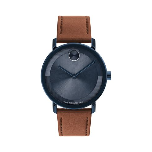 Movado Mens Bold Evolution 2.0 Swiss Quartz Cognac Leather Watch 40mm