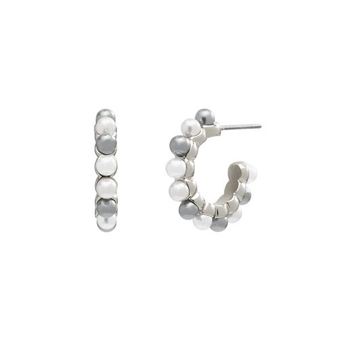 COACH Imitation Pearl Mixed Huggie Earrings