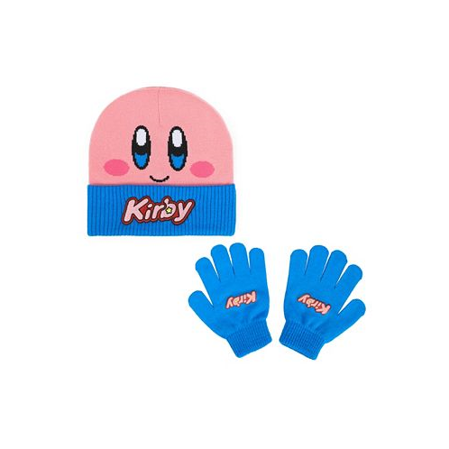 Bioworld Big Boys Kirby Rib Knit Hat and Gloves Set 2 Piece